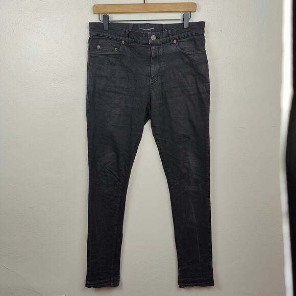 Saint Laurent Jeans Mens 32 Black Wash DO2 M/SK-LW Slim Stretch Designer‎ - Picture 1 of 13